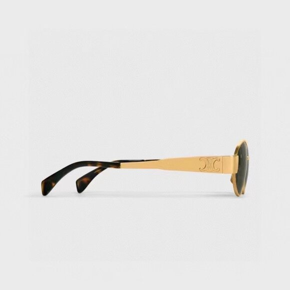Celine Triomphe Sunglasses CL40235U Gold Frame Green Lenses - Picture 6 of 6